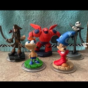 Disney Infinity Five (5) Figures + 3 Cards
